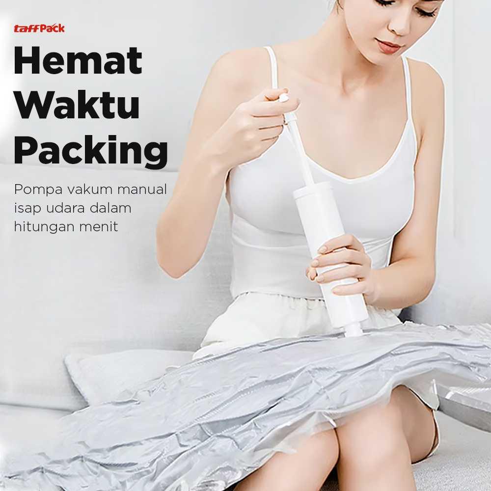 TaffPACK Kantong Plastik Vakum Pakaian Multifungsi - Hemat Ruang, Lebih Rapi, dan Praktis, Bahan Plastik Tebal