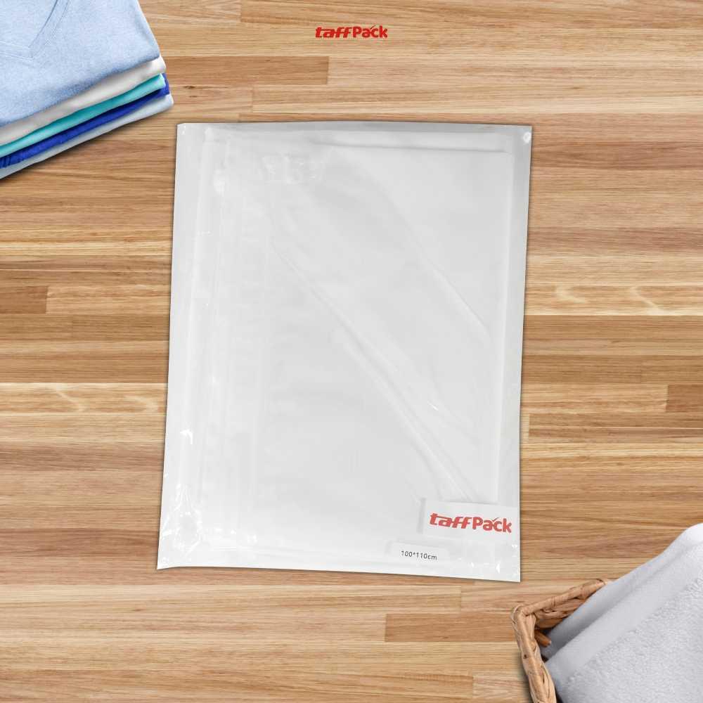 TaffPACK Kantong Plastik Vakum Pakaian Multifungsi - Hemat Ruang, Lebih Rapi, dan Praktis, Bahan Plastik Tebal