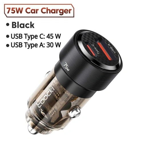 Image of Toocki Car Charger Mobil Fast Charging USB Type C - Pengisian Cepat, Aman, dan Efisien IH