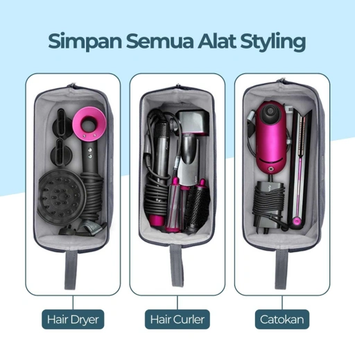 Image of BUBM Tas Organizer Pouch Hair Dryer Waterproof - Praktis untuk Traveling, Aman dan Stylish IH