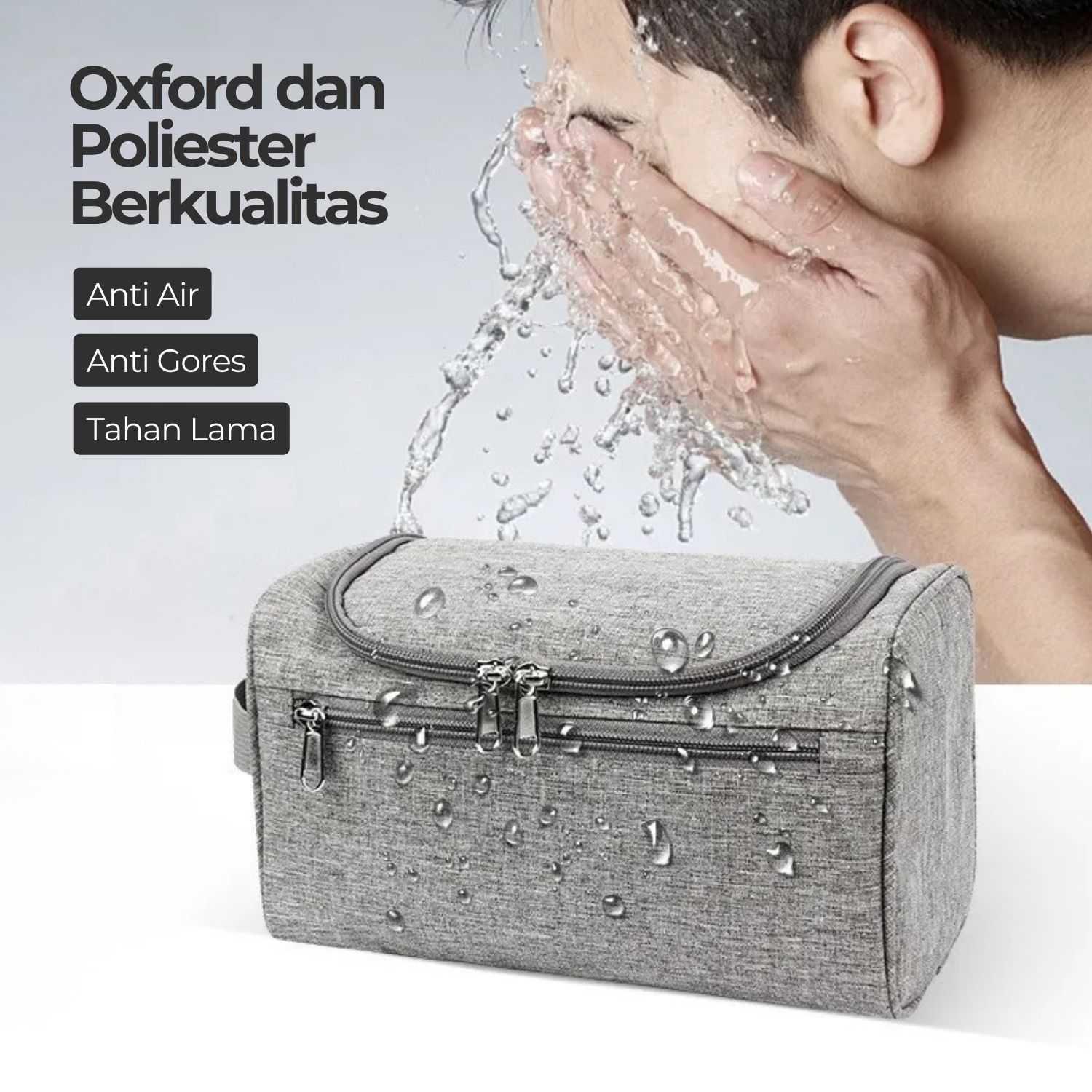 KISYANYO Tas Travel Make Up Organizer Toiletry Bag - Bawa Semua Kebutuhan Traveling, Rapi, dan Bersih, Oxford dan Poliester