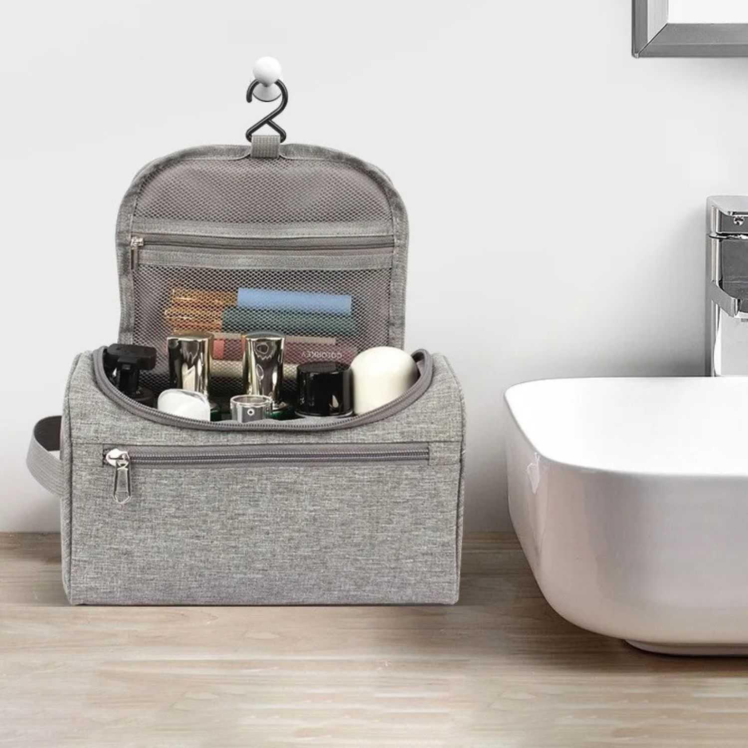 KISYANYO Tas Travel Make Up Organizer Toiletry Bag - Bawa Semua Kebutuhan Traveling, Rapi, dan Bersih, Oxford dan Poliester