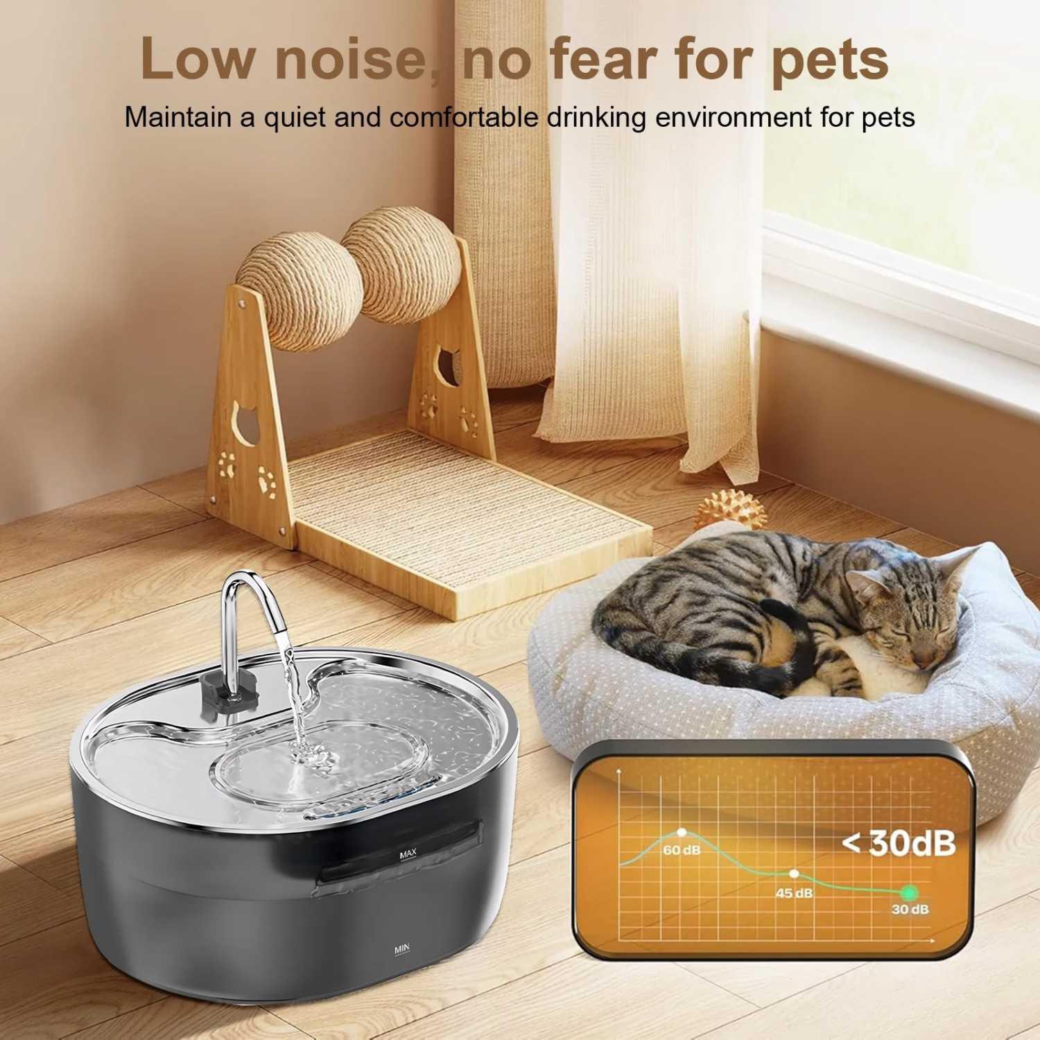 WOEPETS Water Dispenser Fountain 3.2L - Fungsi Air Mancur, Kebersihan Air, Kesehatan Hewan - Modern dan Praktis