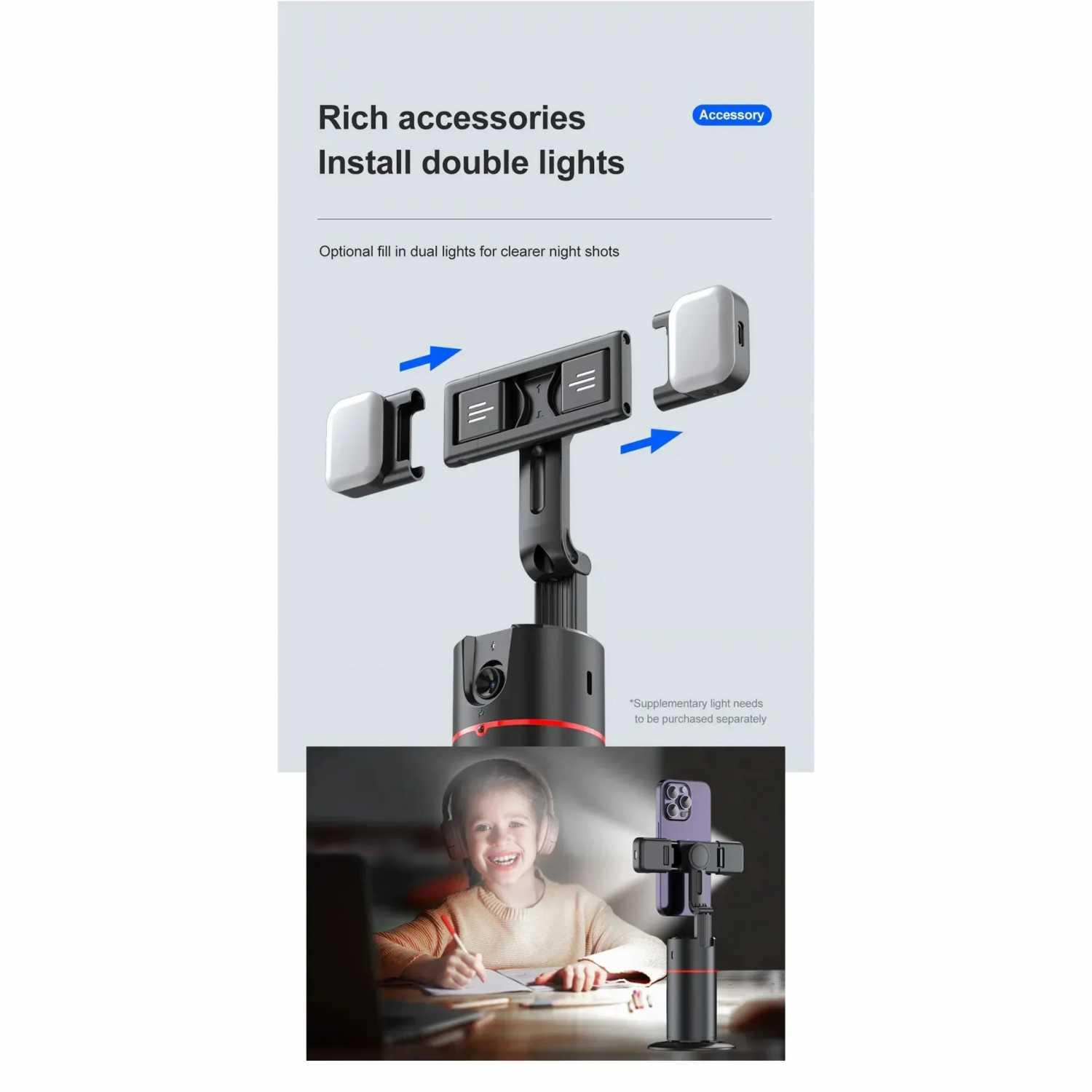COOLDIER Holder HP Gimbal Stabilizer Automatic Face Tracking PTZ P02, Merek Holder HP Gimbal Otomatis dengan Face Tracking Merekam Video Profesional d