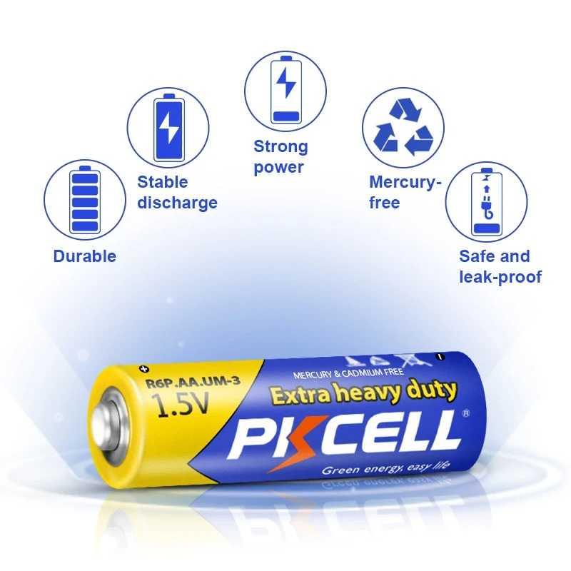 Pkcell Baterai AA Zinc Carbon 1.5V 700mAh - Kinerja Maksimal, Ramah Lingkungan, Tingkatkan Efisiensi, Sekali Pakai
