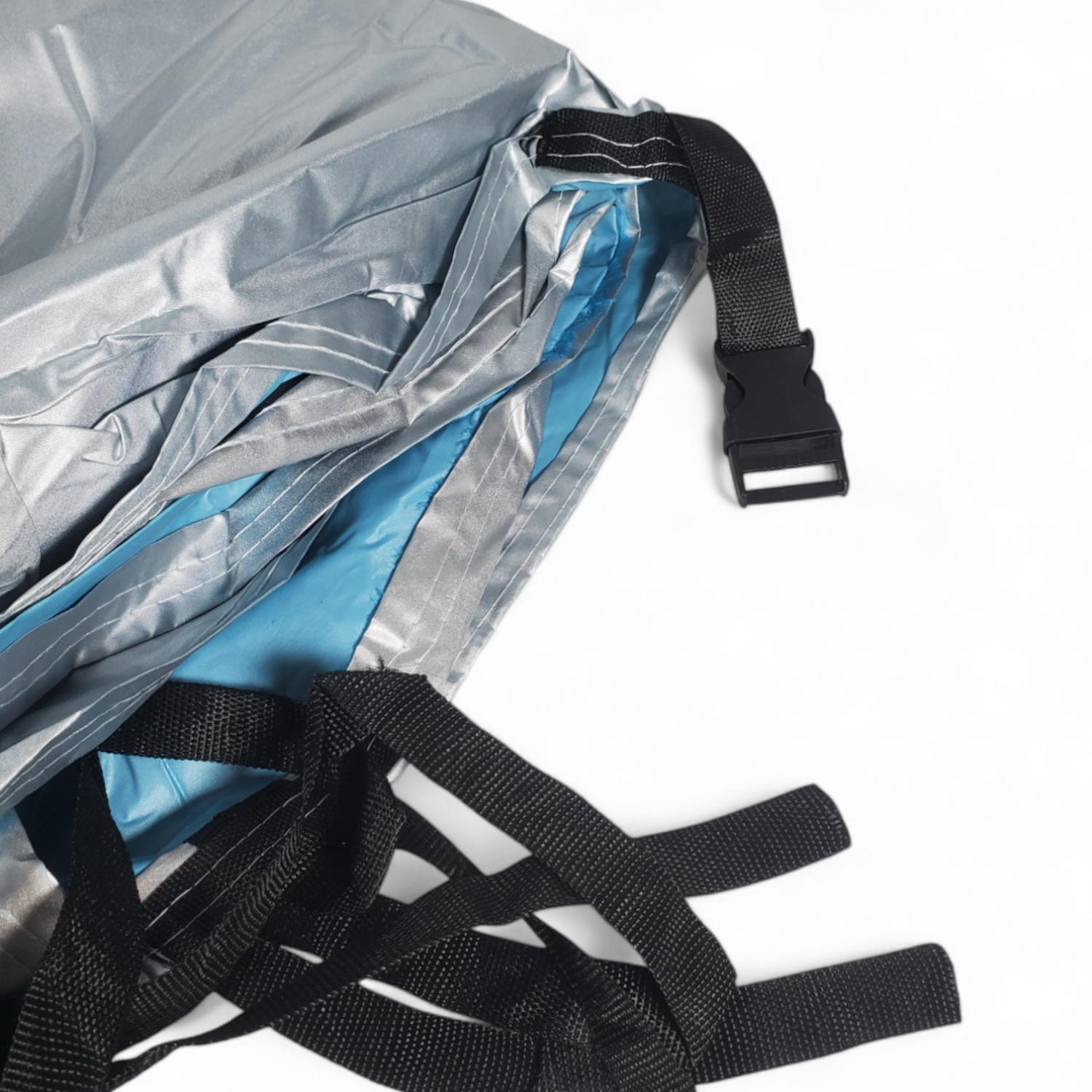 Mehn Sarung Mobil Waterproof 190T - Perlindungan Optimal, Fleksibel, dan Tahan Lama, Silver Metalik