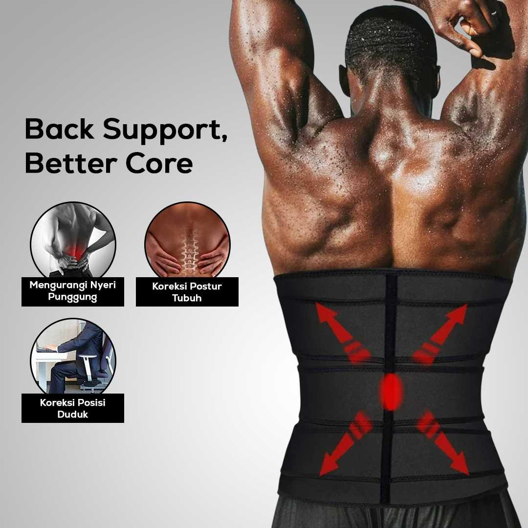 Noocuxuekon Korset Pembentuk Badan Pria Abdominal Waist Belt 3 Strip - JL16
