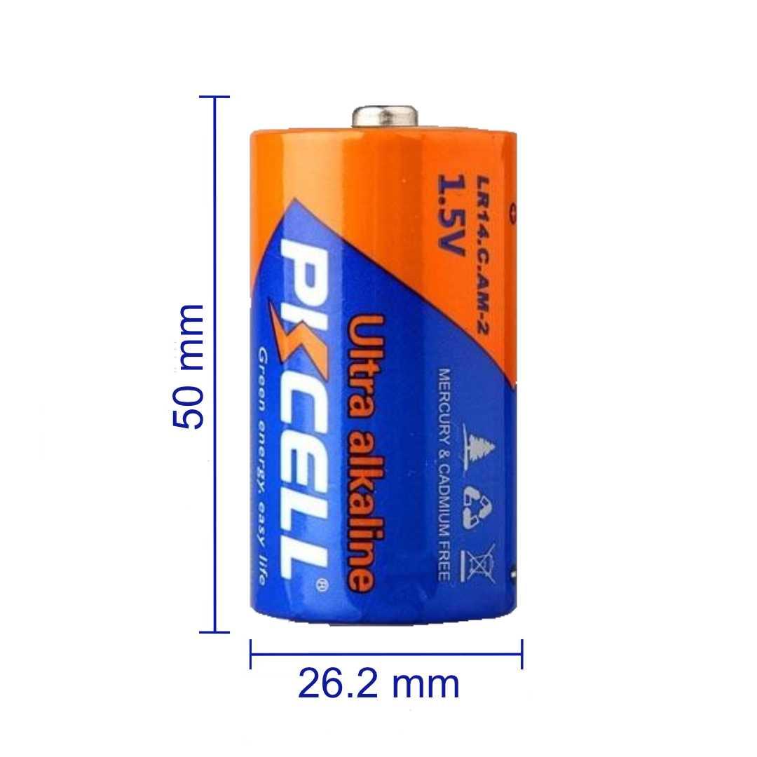 Pkcell Baterai C LR14 Alkaline 1.5V 7000mAh - Kinerja Maksimal, Ramah Lingkungan, Tahan Lama