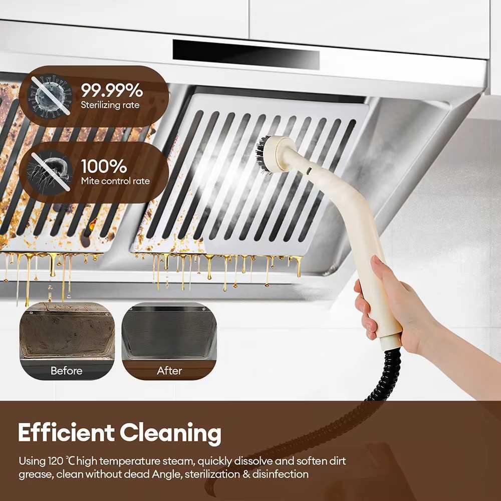 HAOYUNMA Alat Pembersih Uap Steam Cleaner 1200W - Membersihkan Tanpa Kimia, Efisien, dan Higienis