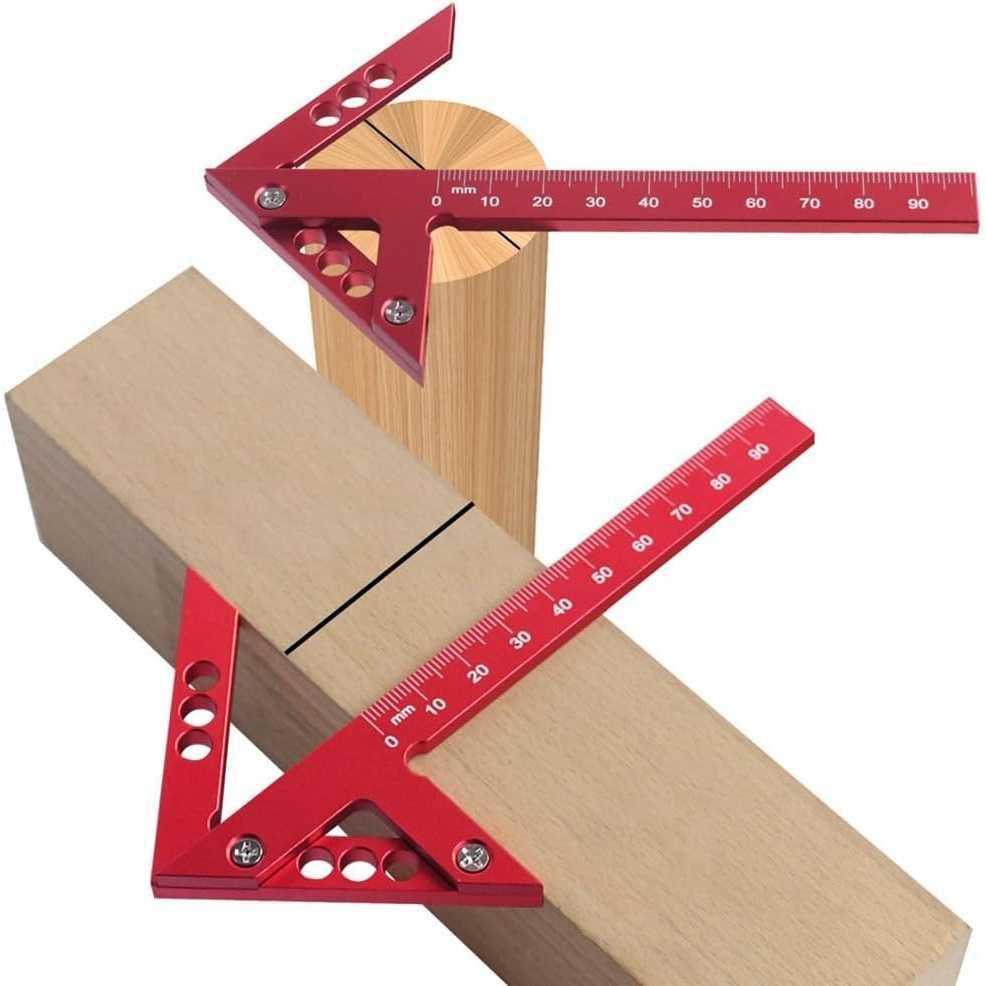Rheeros Penggaris Siku Triangle Center Finder 45 Degree - Presisi Sudut, Kuat dan Tahan Lama