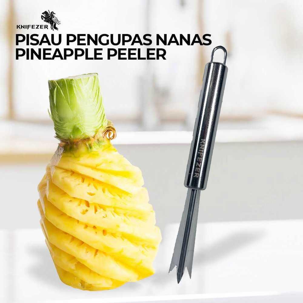 KNIFEZER Pisau Pengupas Nanas Stainless Steel - Mudah Memisahkan Daging, Praktis Mengupas, Tanpa Biji