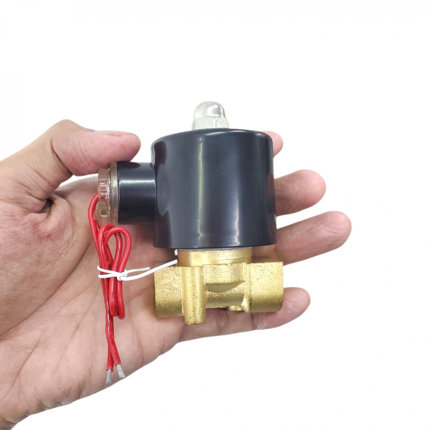 BESASE Solenoid Water Valve Electric Normally Close 220V 3/8 Inch - 2W-040-10, Sistem Normally Closed - Kontrol Aliran Air, Cocok untuk Aliran Sedang-