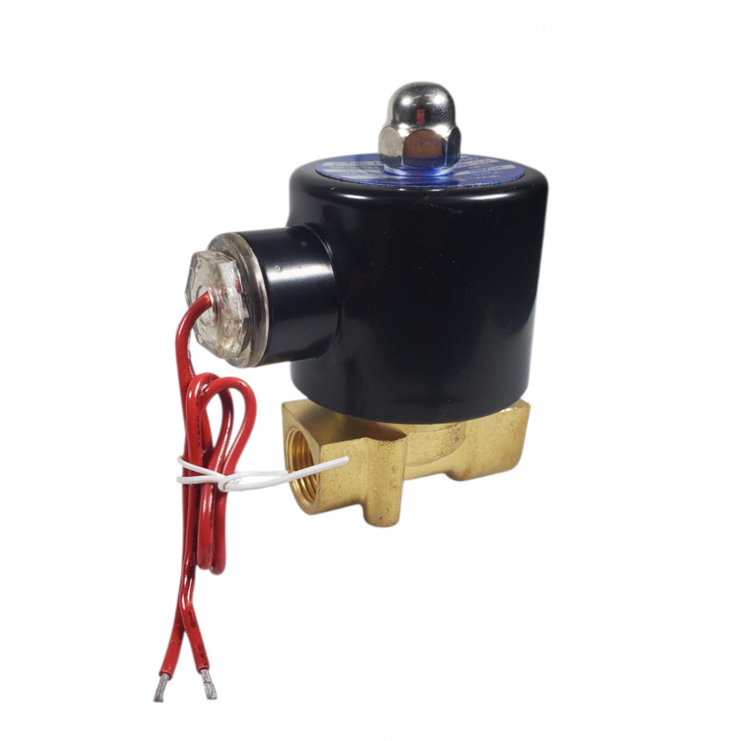BESASE Solenoid Water Valve Electric Normally Close 220V 3/8 Inch - 2W-040-10, Sistem Normally Closed - Kontrol Aliran Air, Cocok untuk Aliran Sedang-