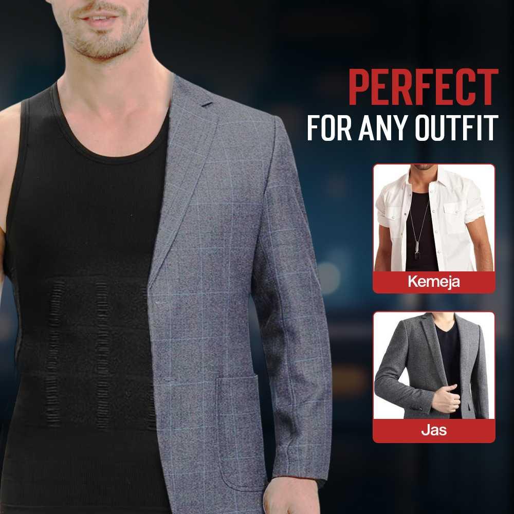 CXZD Baju Singlet T-Shirt Korset Body Shaper - Menekan Perut dan Membentuk Tubuh, Nyaman Digunakan