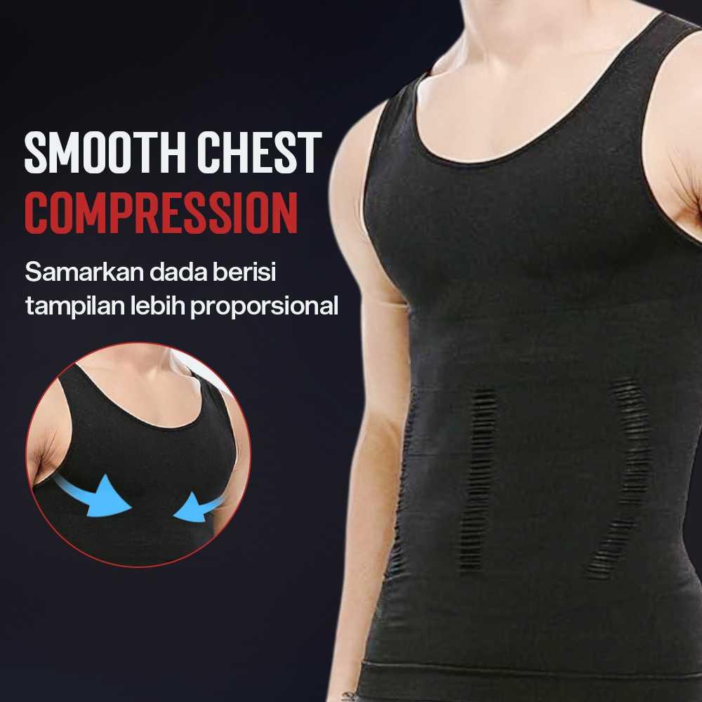 CXZD Baju Singlet T-Shirt Korset Body Shaper - Menekan Perut dan Membentuk Tubuh, Nyaman Digunakan