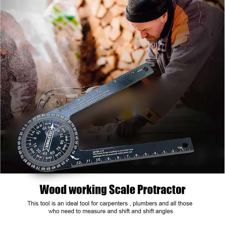 NICEYARD Pengukur Sudut Angle Finder 360 Degree Protractor Woodworking Presisi Pengukuran untuk Tukang Kayu Profesional, Hemat Waktu dan Material, Des