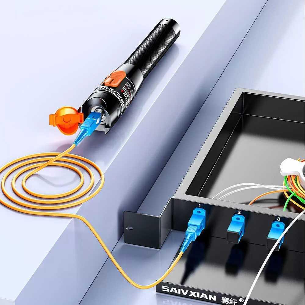 ELBOKERO Pena Laser Fiber Optic Tester Light Pen Fault Locator Red - TGR11, Deteksi Gangguan Fiber Optic dengan Cepat dan Akurat, Desain Ergonomis
