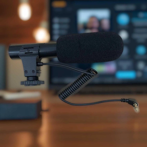 Image of TaffSTUDIO Shotgun Microphone Universal - Suara Fokus & Jernih, Hot Shoe Adaptor IH