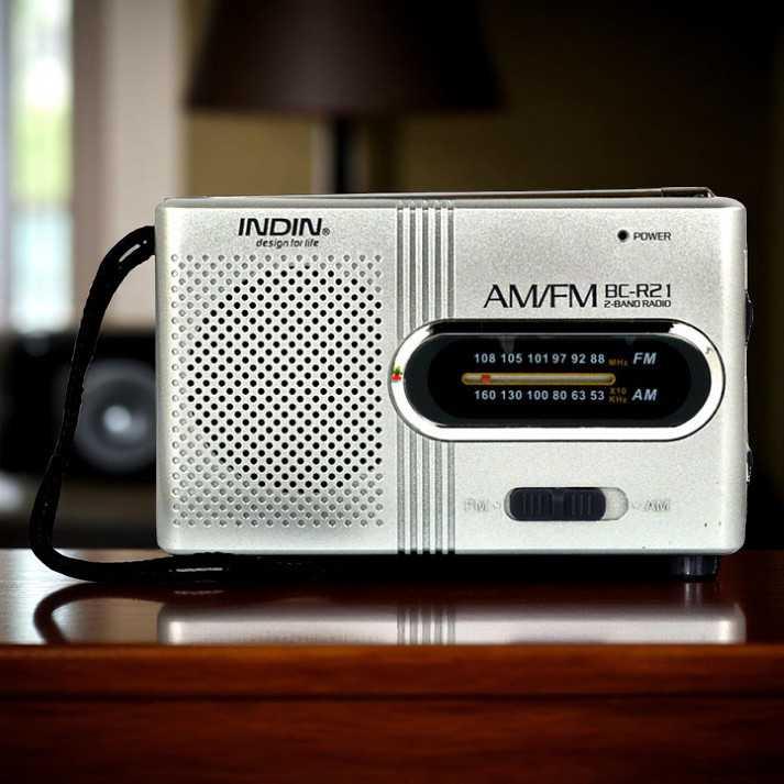 INDIN Portable AM/FM Radio Player Loudspeaker - BC-R21, Mendengarkan Siaran Radio dengan Lebih Praktis dan Nyaman, Desain Portable