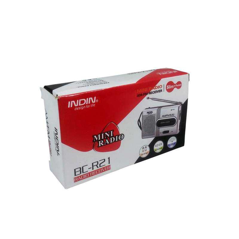 INDIN Portable AM/FM Radio Player Loudspeaker - BC-R21, Mendengarkan Siaran Radio dengan Lebih Praktis dan Nyaman, Desain Portable