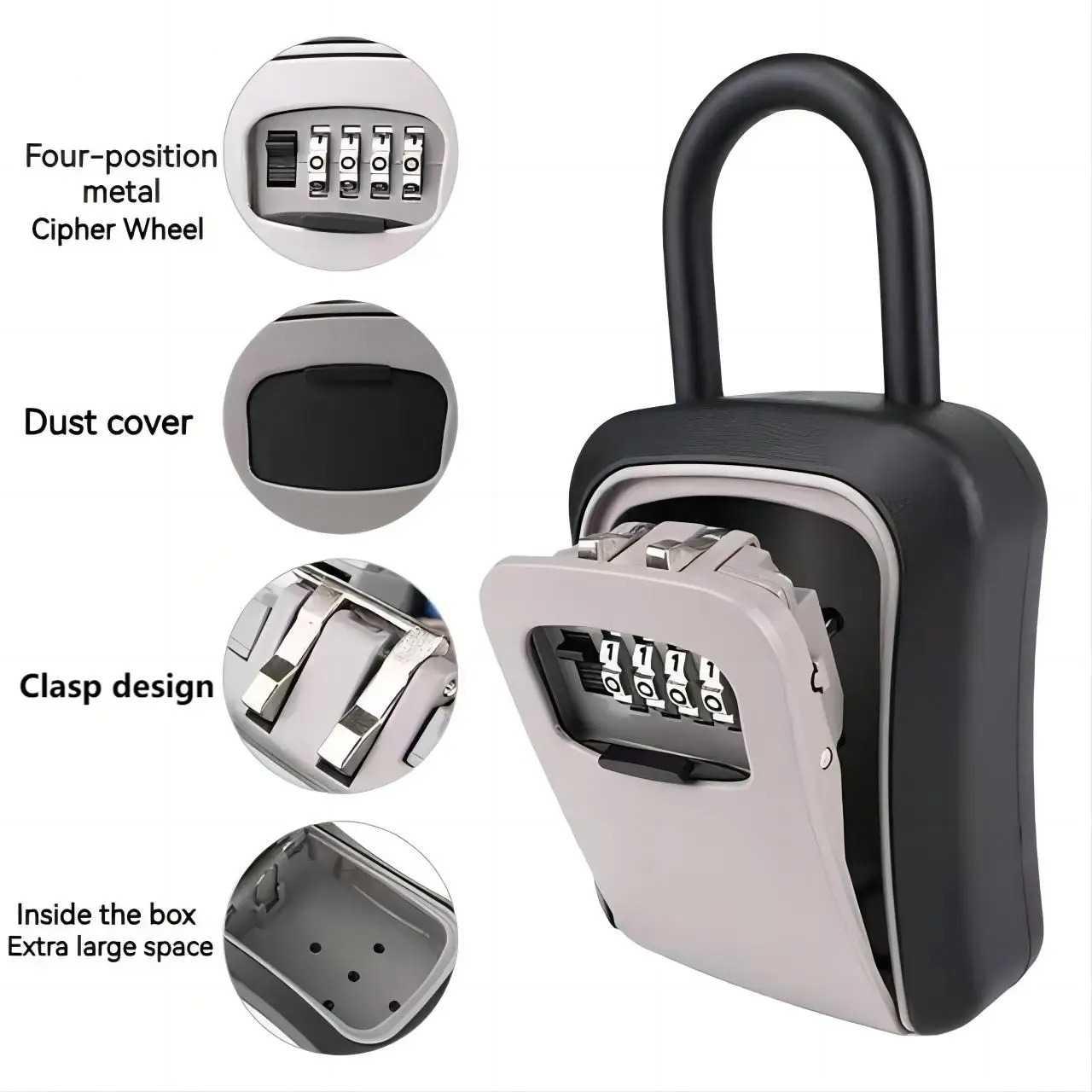 Guagoukuan Kotak Brankas Safety Hook Lock Box PVC 4 Digit Password - ZS045, Keamanan Kunci dan Akses Terbaik - Simpan dengan Aman!, Ringan dan Praktis