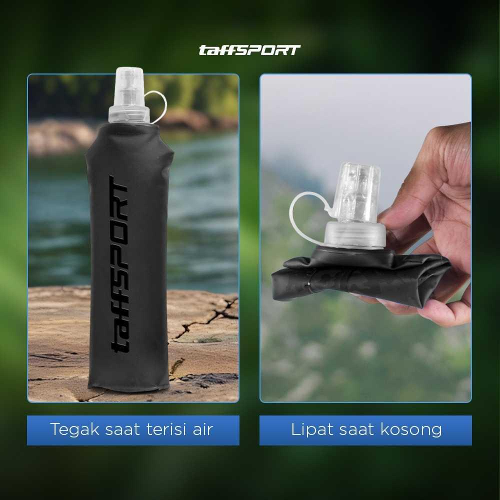 TaffSPORT Botol Minum Lipat Soft Flask - Praktis dan Anti Bocor, Solusi Minum Tanpa Jeda, TPU Tebal