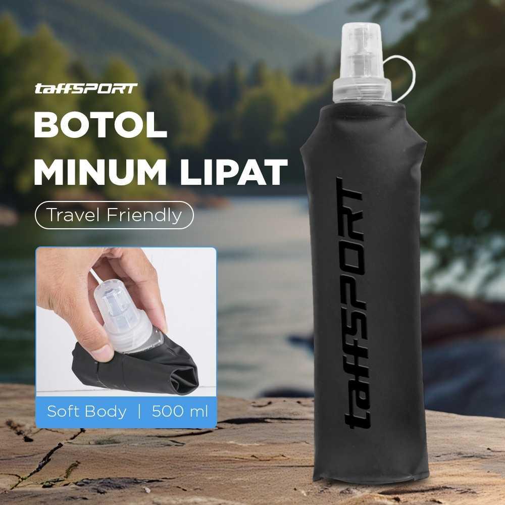 TaffSPORT Botol Minum Lipat Soft Flask - Praktis dan Anti Bocor, Solusi Minum Tanpa Jeda, TPU Tebal