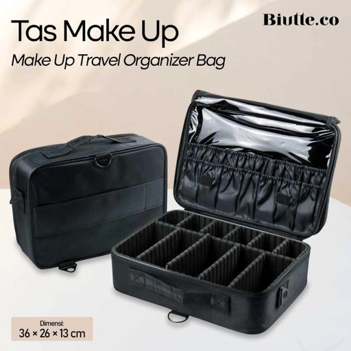 Image of Biutte.co Tas Kosmetik Travel Organizer 3 Layers - Penyimpanan Make Up Praktis, Tertata Rapi, Stylish IH