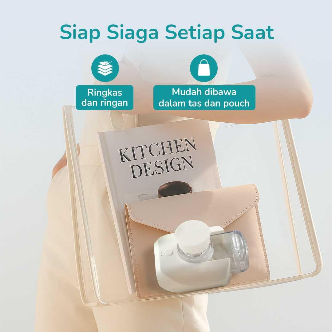 LEGGONG Alat Terapi Pernapasan Handheld Nebulizer Inhaler Atomizer - HSK-W005, Solusi Terapi Pernapasan Praktis - Efisien, Portabel, dan Nyaman