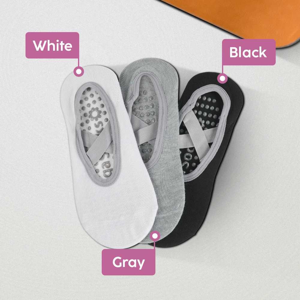 AOLITE Kaos Kaki Invisible Anti Slip Yoga Pilates Wanita - Kenyamanan Maksimal, Gerakan Fleksibel, Keamanan Terjamin, Pilihan Warna Elegan