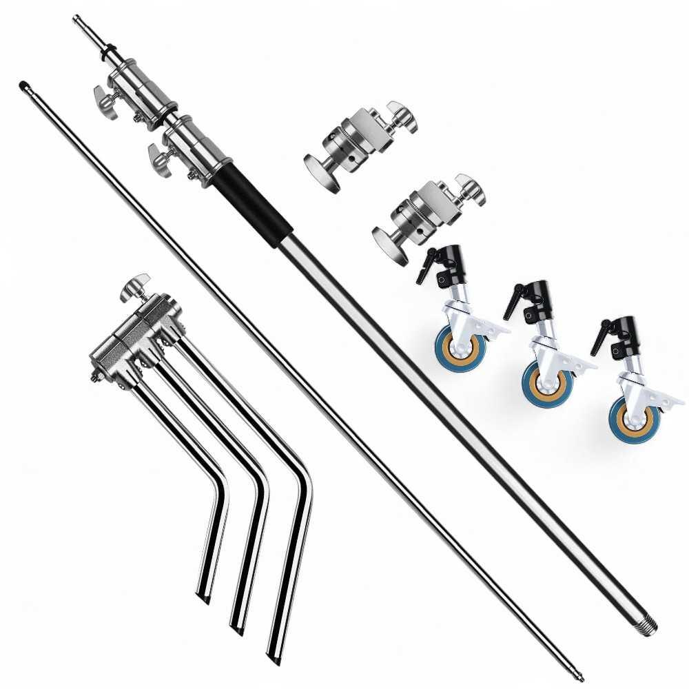 SHBACK Light Stand Tripod Studio with Extension Arm - Ideal for Precise Lighting, Professional Results