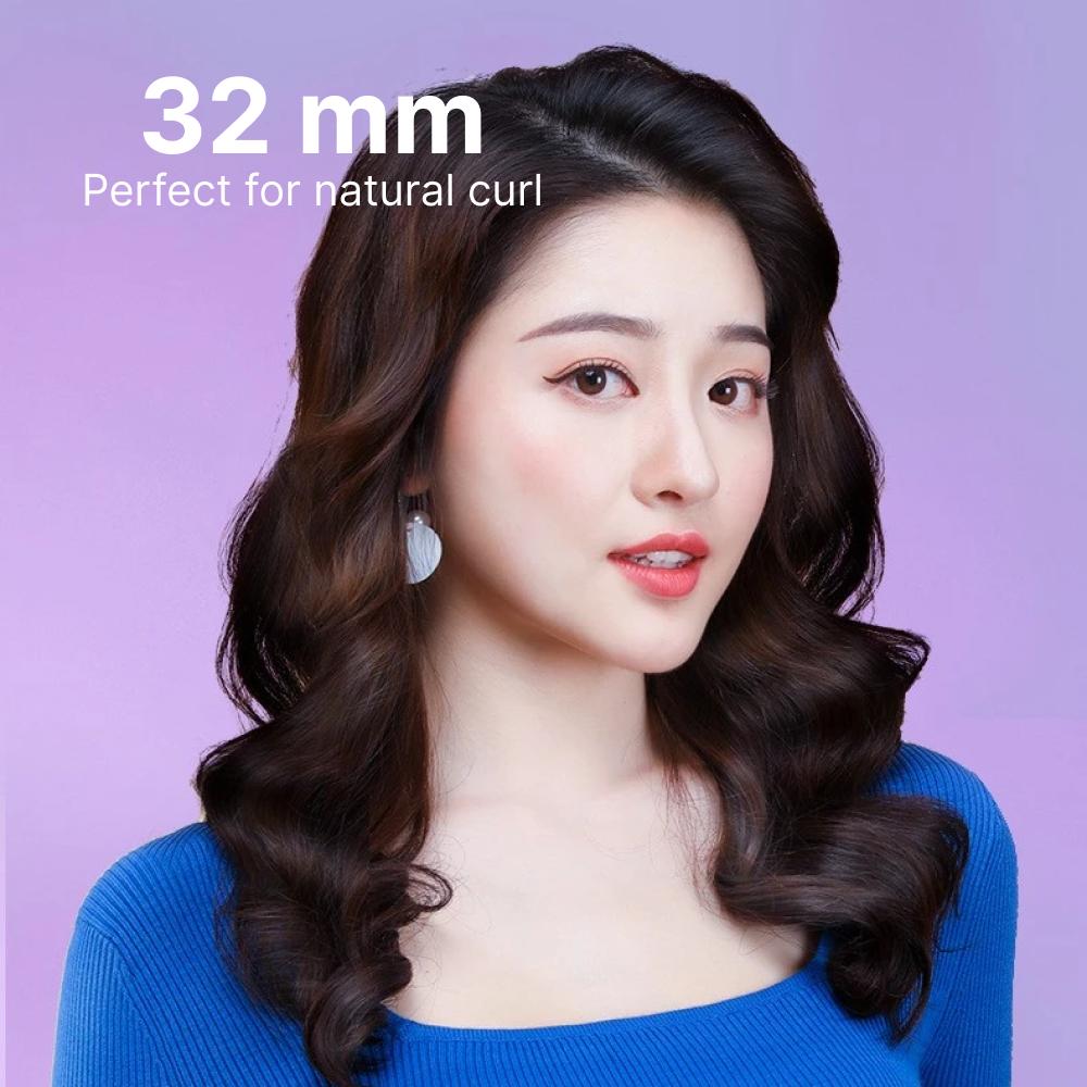 PROTIN Catok Pengeriting Rambut 32mm - Alat Styling Keriting, Bergelombang, Rotasi 360°
