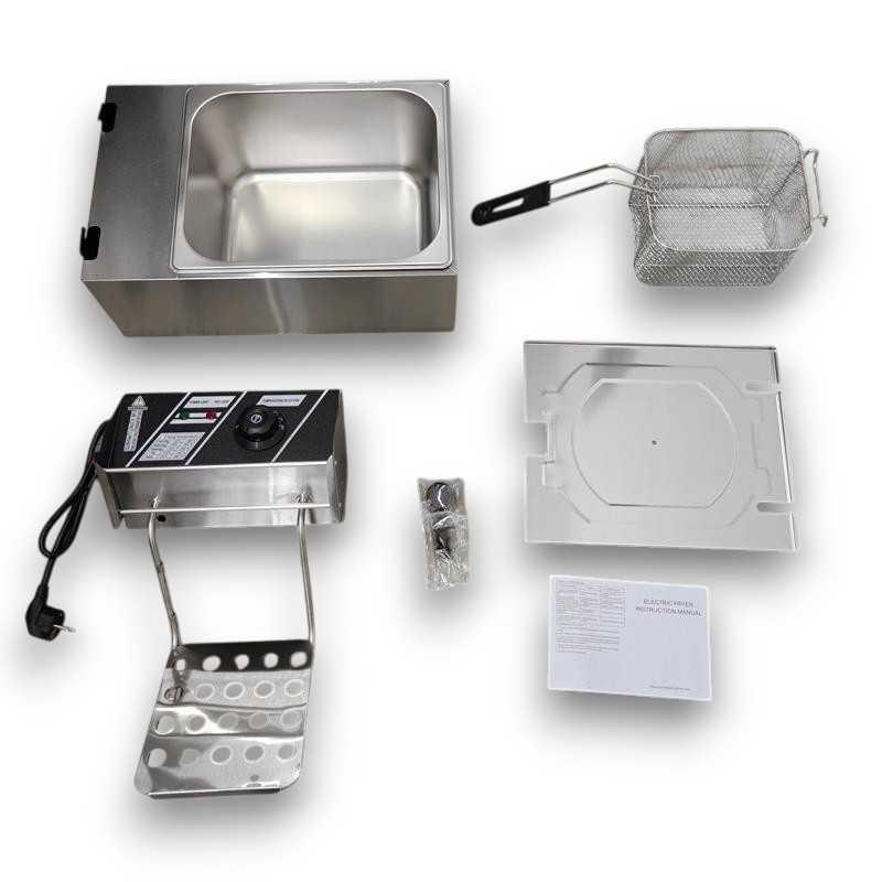 Tangwu Mesin Penggorengan Electric Deep Fryers 2500W - EH-81, Cepat & Efisien - Cocok untuk Restoran Cepat Saji, Stainless Steel