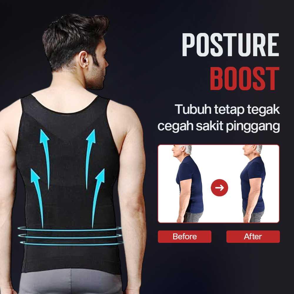 CXZD Baju Singlet T-Shirt Korset Body Shaper - Menekan Perut dan Membentuk Tubuh, Nyaman Digunakan