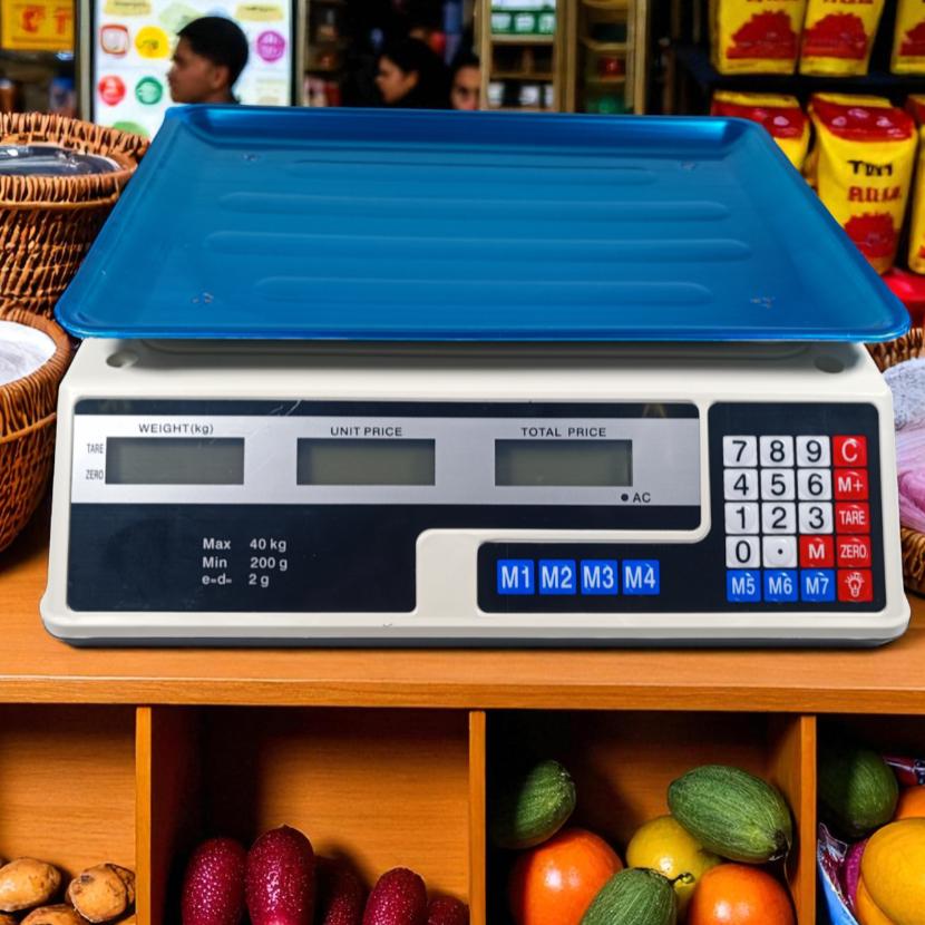 Beichen Timbangan Buah Digital Scale Pricing LCD 40kg - BC-209, Dapat Menimbang dan Menghitung Harga Secara Otomatis