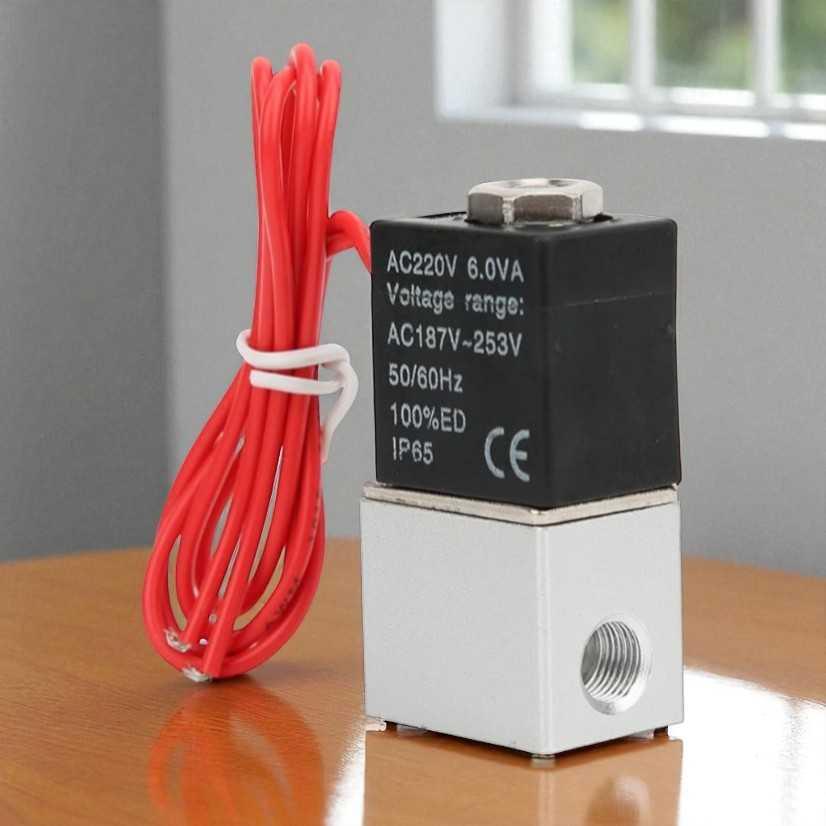 SHIKI Solenoid Valve Katup Air Otomatis 220V 1/8 Inch - Presisi Kontrol Aliran Air, Mudah Dipasang