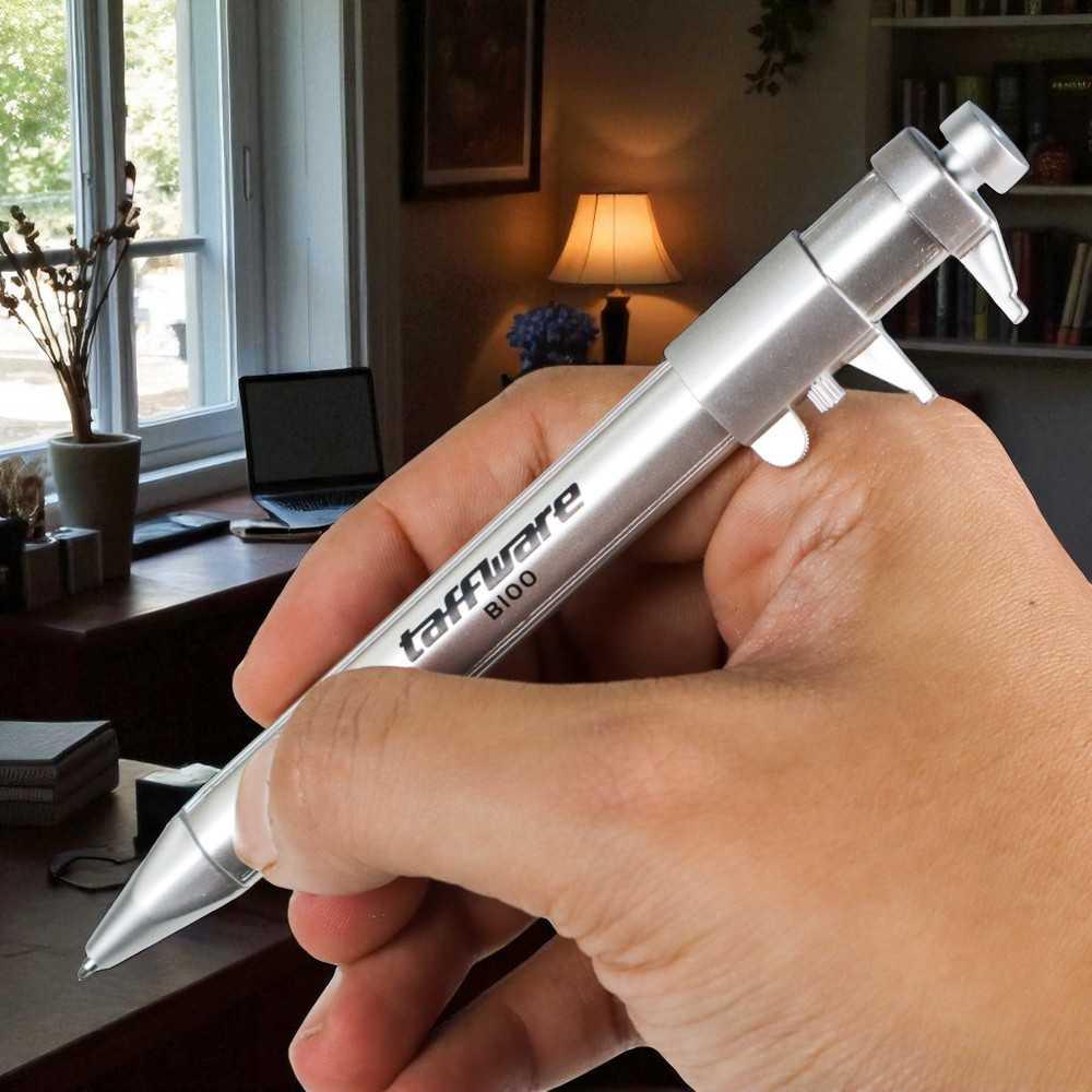Taffware Pena Pulpen Ballpoint Pen dengan Penggaris - Multifungsi dan Praktis, Cocok untuk Aktivitas Sehari-hari