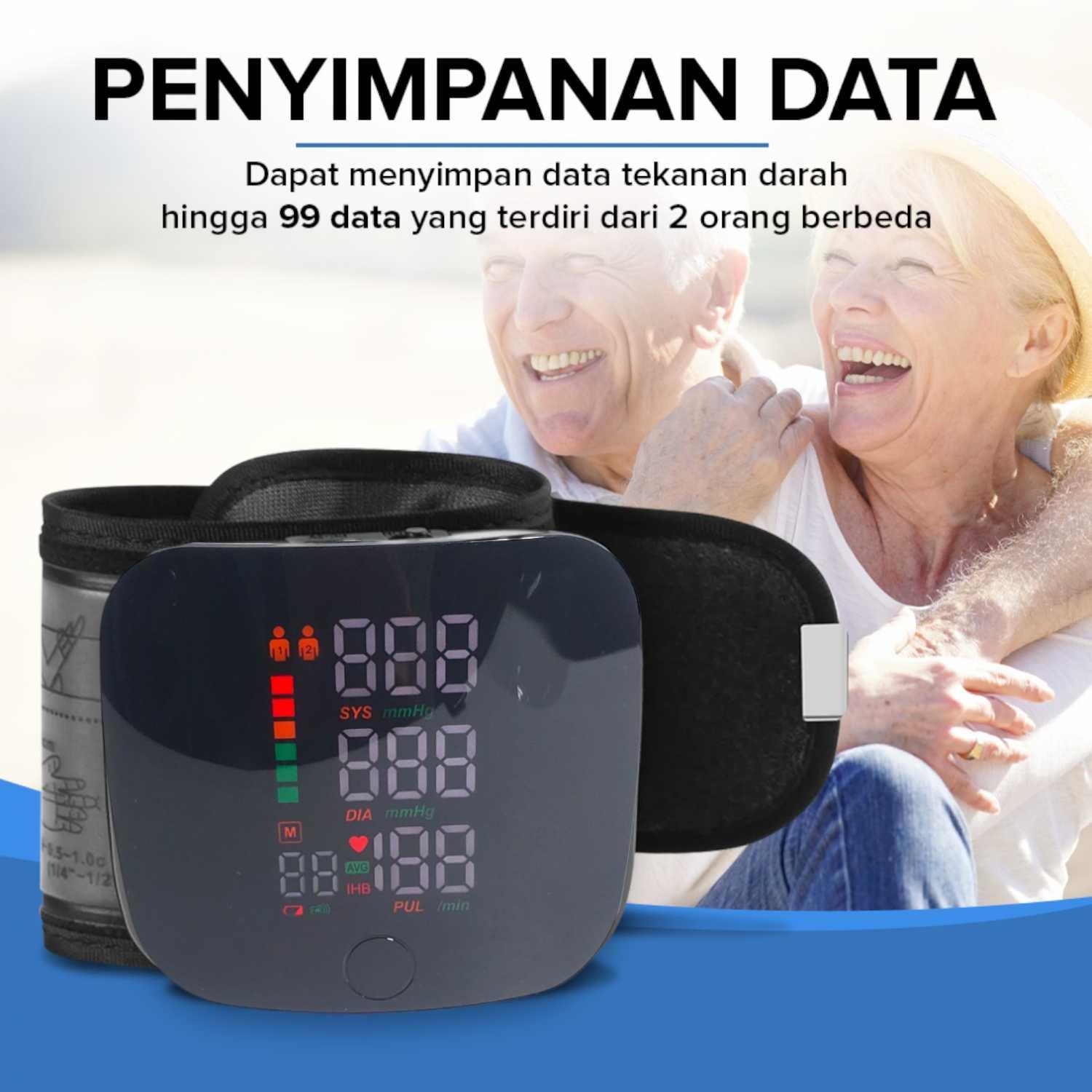 TaffOmicron Tensimeter Digital Pengukur Tekanan Darah - Akurasi Tinggi, Suara Bahasa Indonesia, Manset Antibakteri