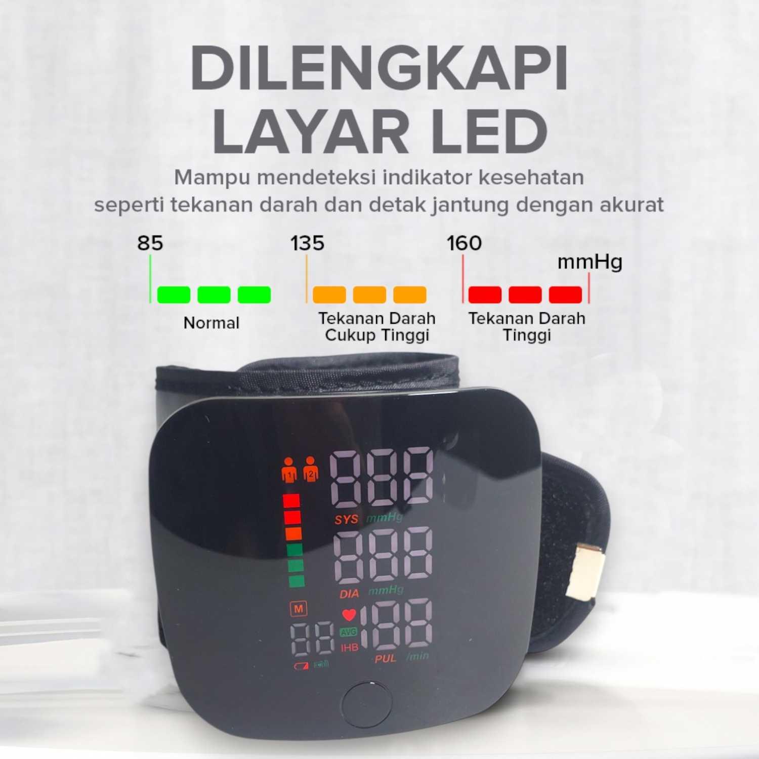 TaffOmicron Tensimeter Digital Pengukur Tekanan Darah - Akurasi Tinggi, Suara Bahasa Indonesia, Manset Antibakteri