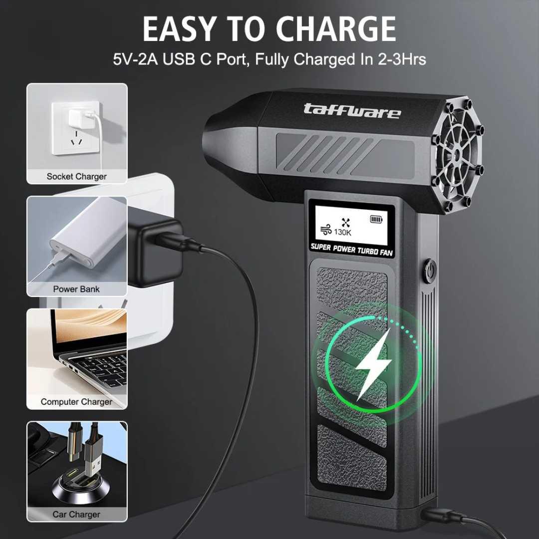 Taffware Mini Turbo Violent Air Blower Portable - Kemudahan Pembersihan tanpa Batas, Desain Ergonomis