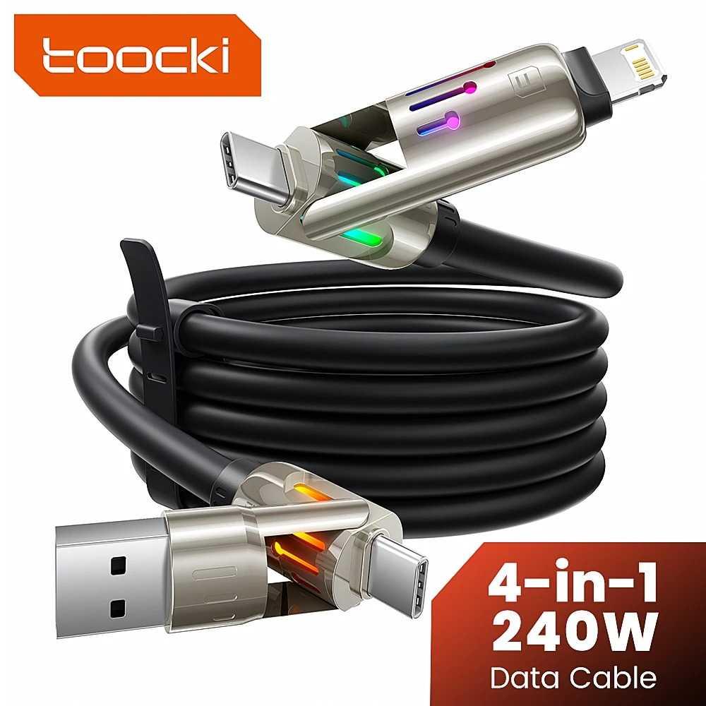 Toocki Kabel Data 4in1 Fast Charging - Pengisian Cepat, Transfer Data Cepat - Desain Praktis