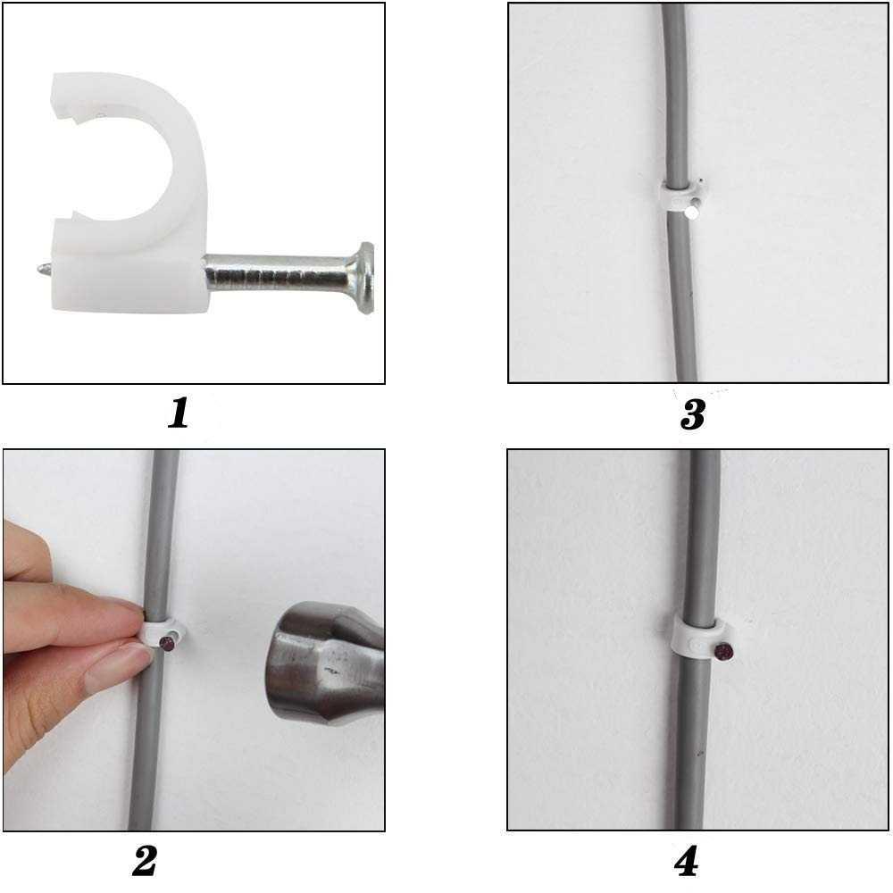 Taffware Klip Kabel Cable Clip Round Wire Management - Organisasi Kabel Praktis, Tanpa Risiko Kerusakan, Tahan Lama