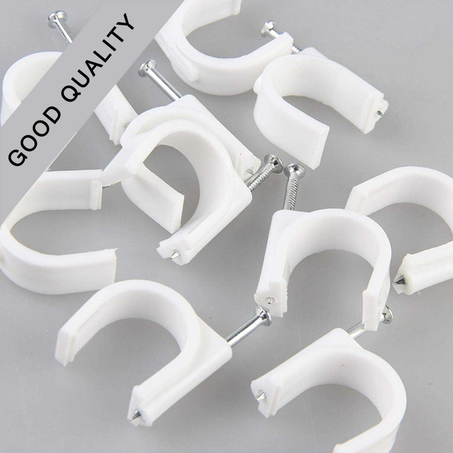Taffware Klip Kabel Cable Clip Round Wire Management - Organisasi Kabel Praktis, Tanpa Risiko Kerusakan, Tahan Lama