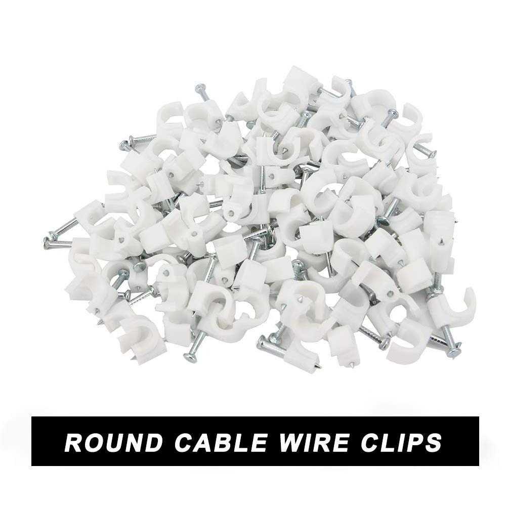 Taffware Klip Kabel Cable Clip Round Wire Management - Organisasi Kabel Praktis, Tanpa Risiko Kerusakan, Tahan Lama