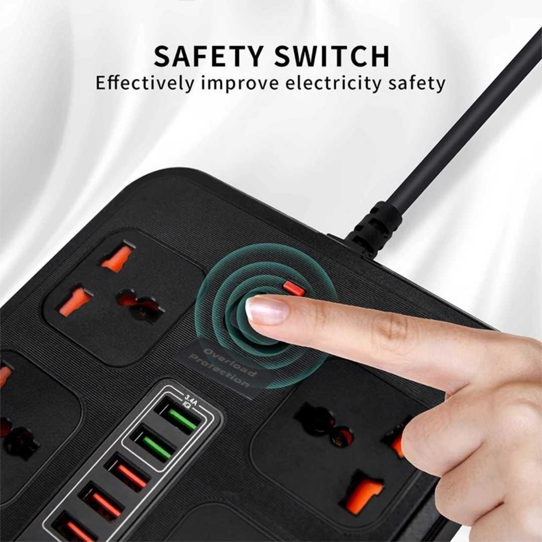 AMJ Stop Kontak Kabel USB Type C - Menyalakan Perangkat Elektronik dengan Mudah, Kabel 2M 4 Lubang