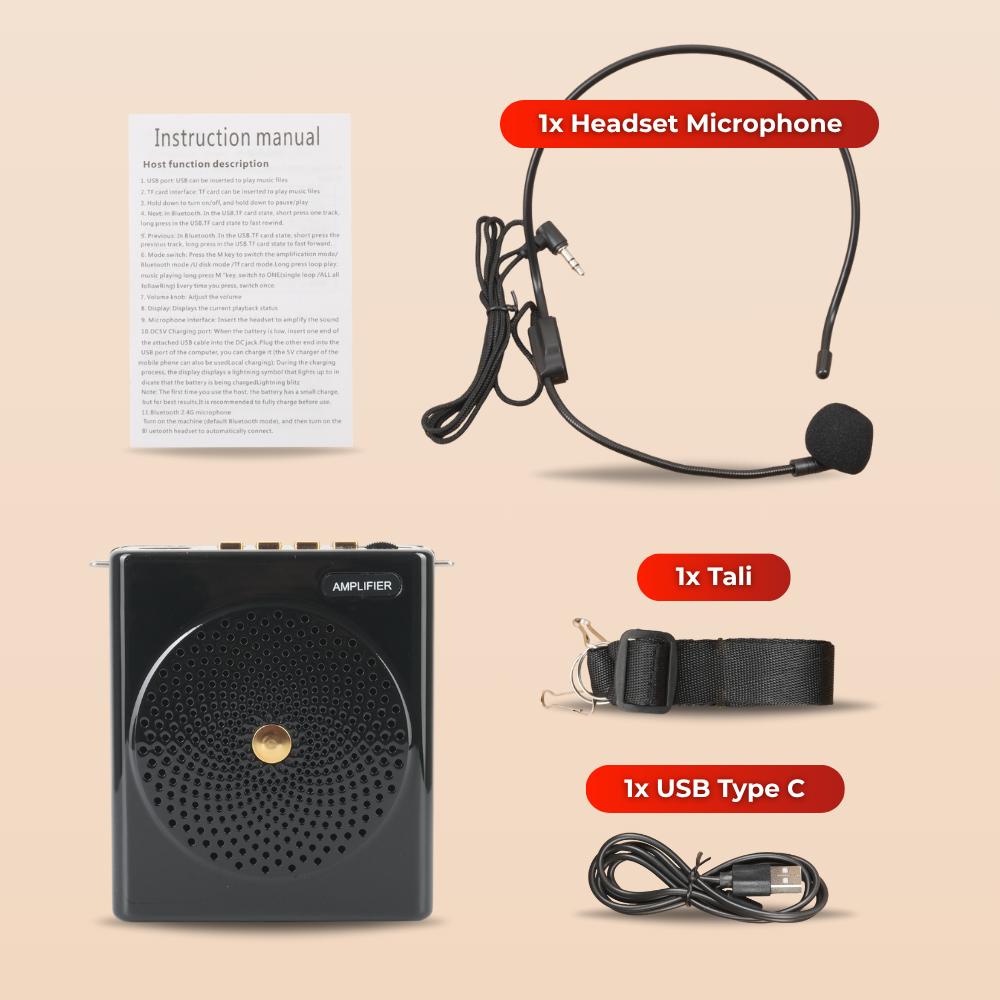 Burt-s Speaker Pinggang Bluetooth Voice Amplifier - Suara Kencang, Nyaman dan Praktis, Desain Ergonomis