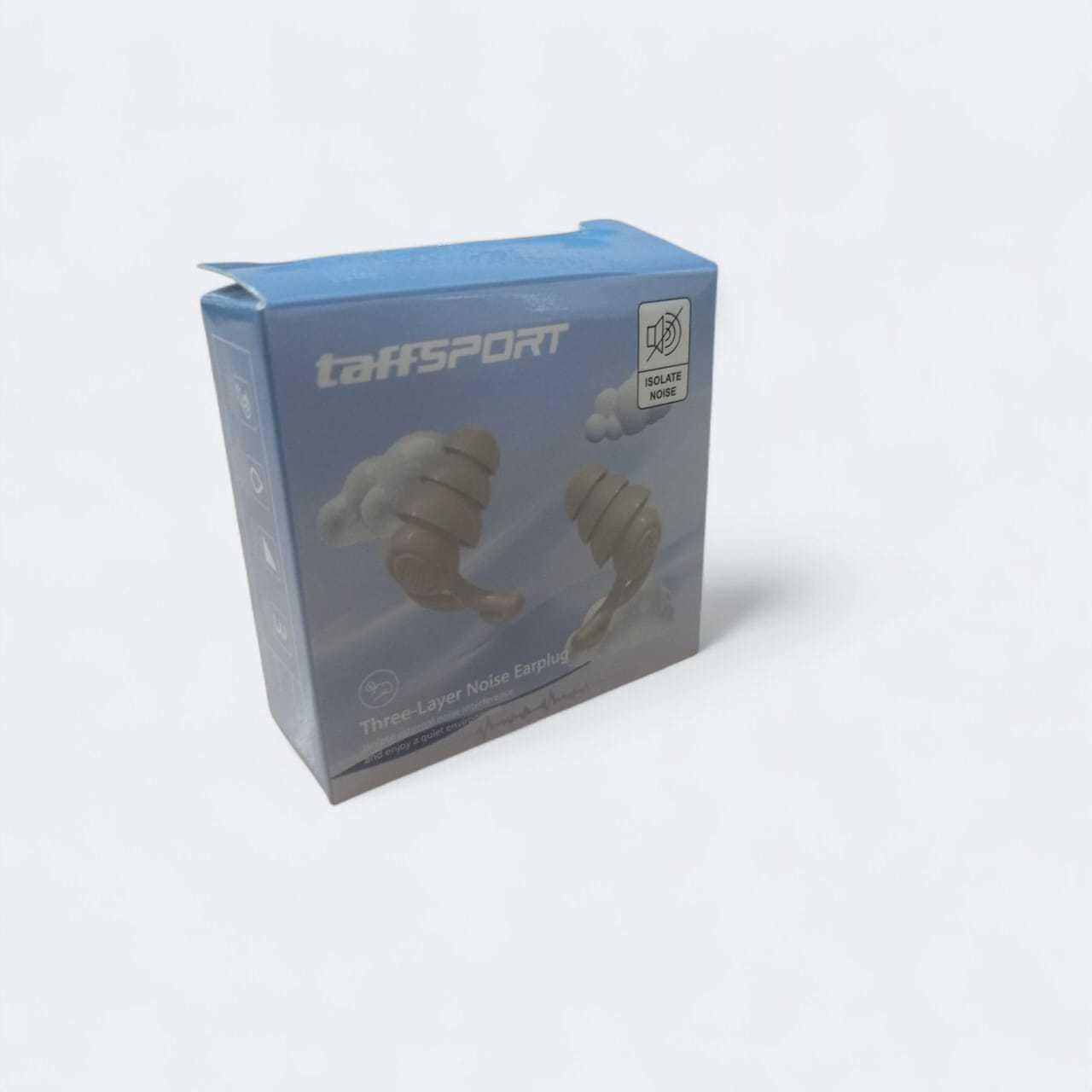 TaffSPORT Penutup Telinga Earplug 3 Layer - Reduksi Kebisingan, Nyaman, Ergonomis