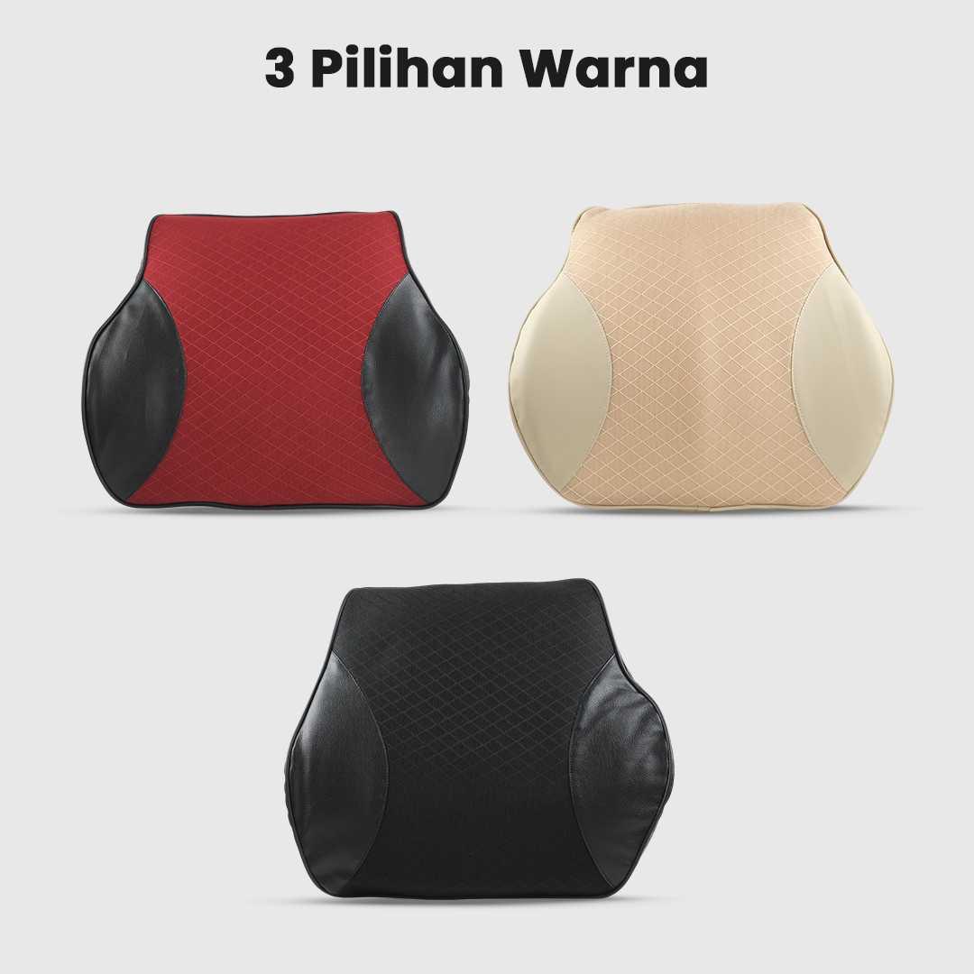 MALUOKASA Bantal Punggung Mobil Memory Foam Lumbar Support - M3D, Nyaman Berkendara Tanpa Pegal dan Kaku