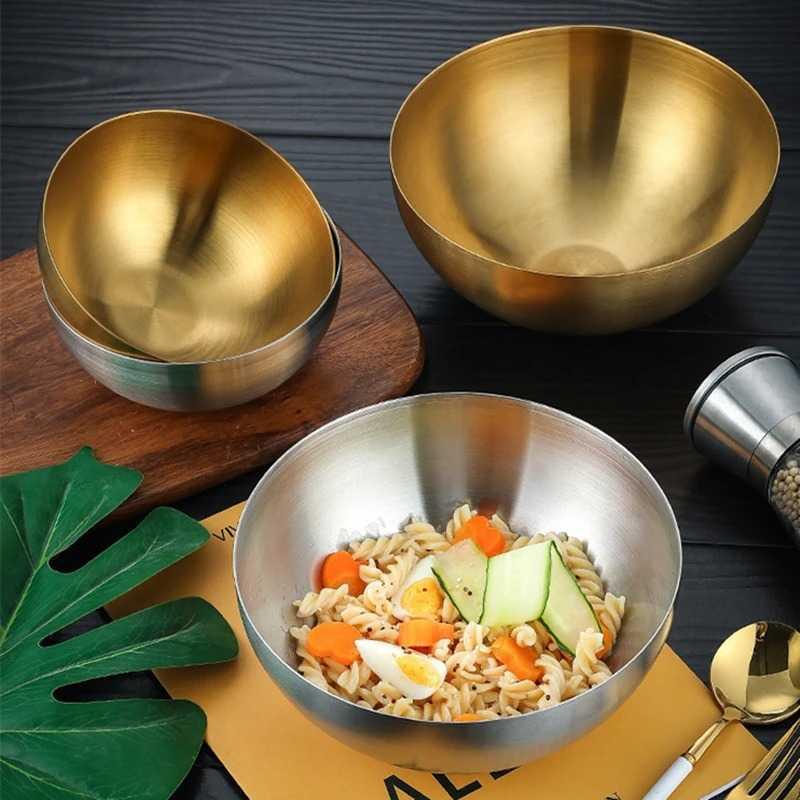 ALRY Mangkuk Mie Salad Stainless Steel Korean Style Noodle Soup Bowl - Nuansa Korean Style yang Elegan, Praktis untuk Keluarga