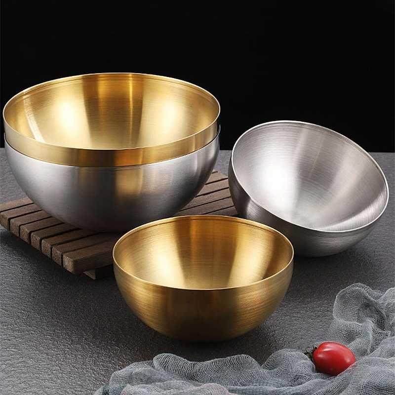 ALRY Mangkuk Mie Salad Stainless Steel Korean Style Noodle Soup Bowl - Nuansa Korean Style yang Elegan, Praktis untuk Keluarga